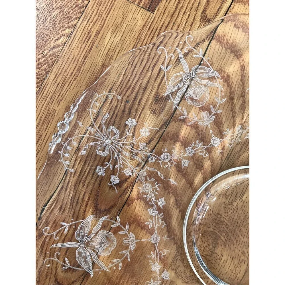 Helsey Orchid Crystal Waverly Pattern Platter - Picture 5 of 5